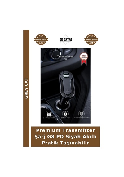 Premium Transmitter Şarj G8 Pd Siyah Akıllı Pratik Taşınabilir