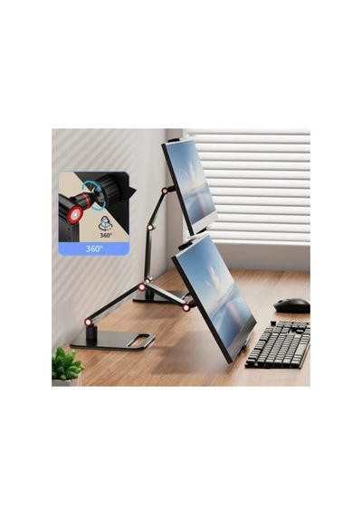 Monitör Tablet iPad Uyumlu Telefon Tutucu 12-16 İnç Universal Metal 360 Derece Döner Stand