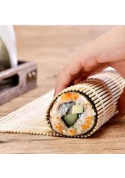 Lexroo Bambu Sushi Sarma Hasırı 24x24 Cm Doğal Bambu Sushi Mat Sushi Maker İçin Rulo Sarma Matı