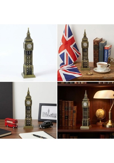 Deinhaus Big Ben Metal Figürü, Antik Bronz, Masa Ve Raf Dekorasyonu, Londra Mimari Heykelciği