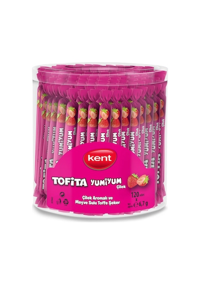 Kent Tofita Yumiyum Yumuşak Şeker Çilek 6.7 G 120 Adet