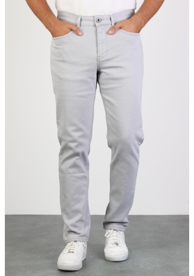 HLT Jeans Erkek Gümüş Gri Regular Likralı Esnek Kot Pantolon 001