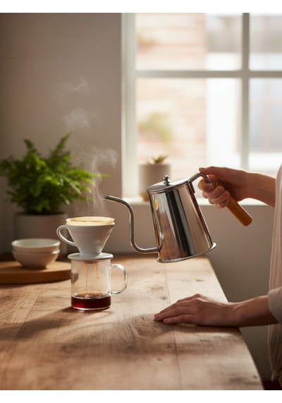 Moda Bakır Barista Bakır Demlik Nikel Gümüş