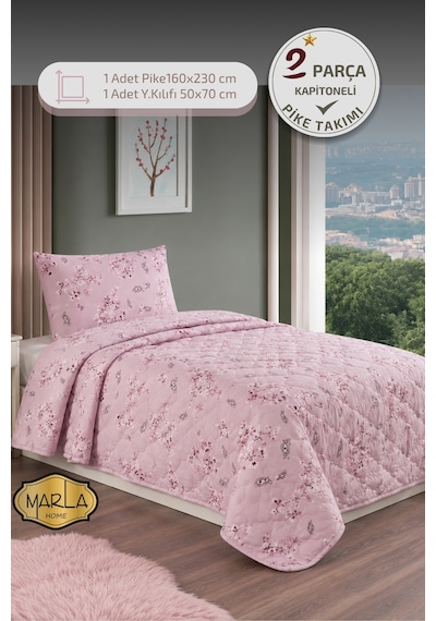 Tek Kişilik Pike Takımı 160x230 Cm Çok Amaçlı Yatak Örtüsü & Battaniye Pembe