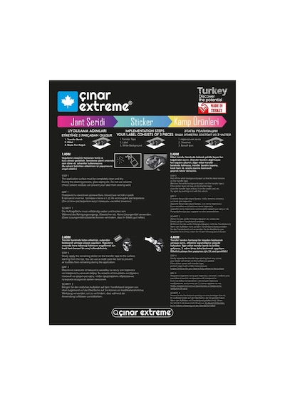 Çınar Extreme 2 Adet Sport Kask, Araba Ayna Reflektif Gri Kask Sticker Abanoz