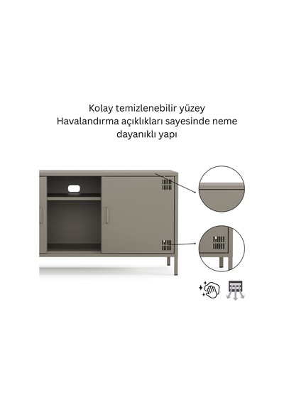 Pera Tv Ünitesi, Tv Dolabı,2 Kapaklı, Açık Raflı 130,50 X 40 X 64,50 Cm Ral 7039 Acıbadem Antrasit Pera Tv Ünitesi, Tv Dolabı,2 Kapaklı, Açık Raflı 130,50 X 40 X 64,50 Cm Ral 7039 Acıbadem Antrasit