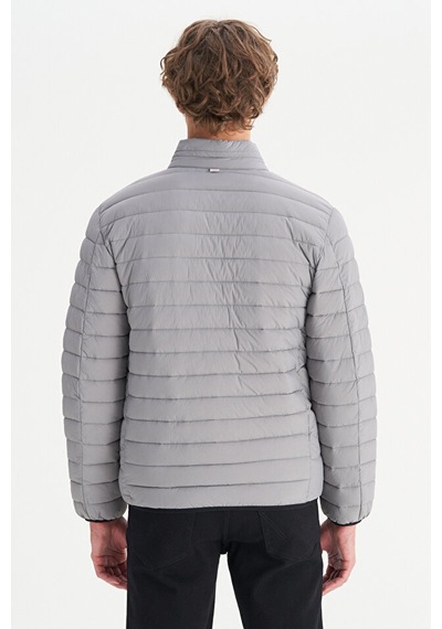 Wrangler Regular Fit Dik Yaka Şişme Mont Erkek Mont W2520510 035 Gri