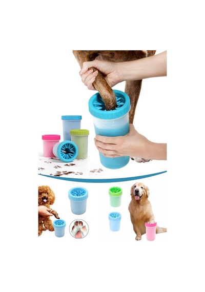 Kedi Köpek Ayak Pati Yıkama Ve Temizleme Aparatı Ota Boy Mavi 1 Adet