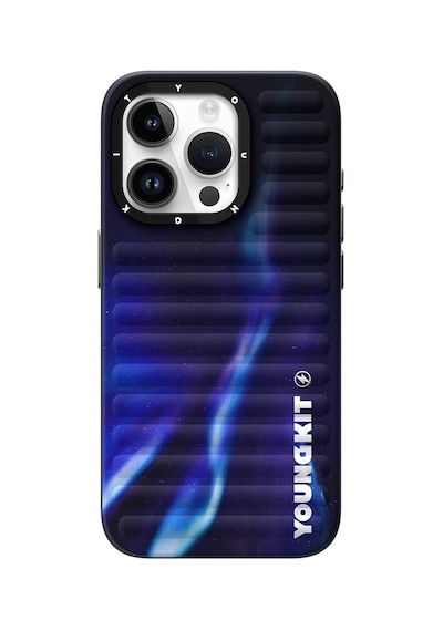 Apple Uyumlu iPhone 15 Pro Kılıf Kuzey Işıkları Desenli Youngkit Aurora Serisi Yeşil