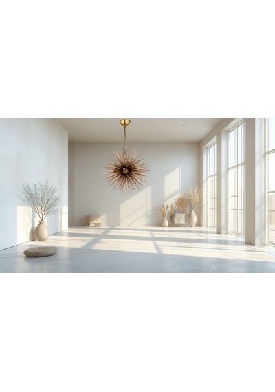 Lampaluce Riccio Modern 9'lu Sarkıt Avize 60cm Eskitme Sarı Sarı Eskitme