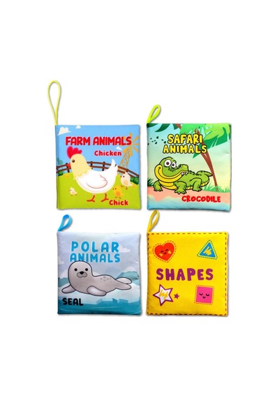 4 Kitap Tox İngilizce Şekiller , Çiftlik , Safari Ve Kutup Hayvanları Kumaş Sessiz Kitap E119 E125 E130 E131 - Bez Kitap , Eğitici Oyuncak , Yumuşak Ve Hışırtılı