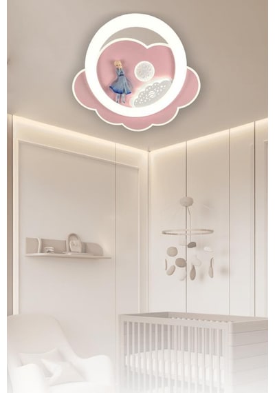 Eray Aydınlatma 8823-5 Plofonyer Led 3 Renk Çocuk Pembe Avize Pembe