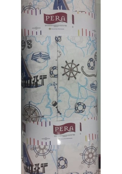 Akfil Poplin Nevresimlik Çok Amaçlı Gemici Marina Desenli Kumaş