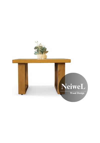 Neiwel Laila Doğal Ahşap Sehpa-80-80 Açık Ceviz