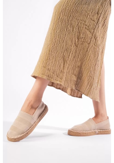 TRENDELLA Kadın Bej Triko Jüt Sargı El Yapımı Espadril Tr44my01c Kırmızı
