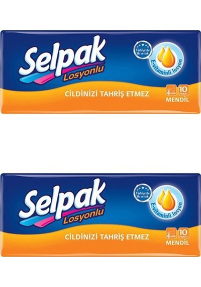 Selpak Losyonlu Mendil 10'Lu Paket 2'Li
