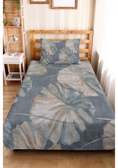 Mavi Yapraklı Botanik Dekoratif Pike Takımı - Bej Gri Tek Kişilik Kapitone Yatak Örtüsü 160x220 Cm Kırçıllı Amber Katmanı Mavi Yapraklı Botanik Dekoratif Pike Takımı - Bej Gri Tek Kişilik Kapitone Yatak Örtüsü 160x220 Cm Kırçıllı Amber Katmanı