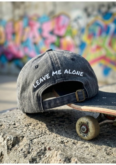Emybox Unisex Arkası Baskılı Yıkamalı Pamuk Şapka -arkası Yazılı Ayarlanabilir Eskitme Vintage Kep. Füme