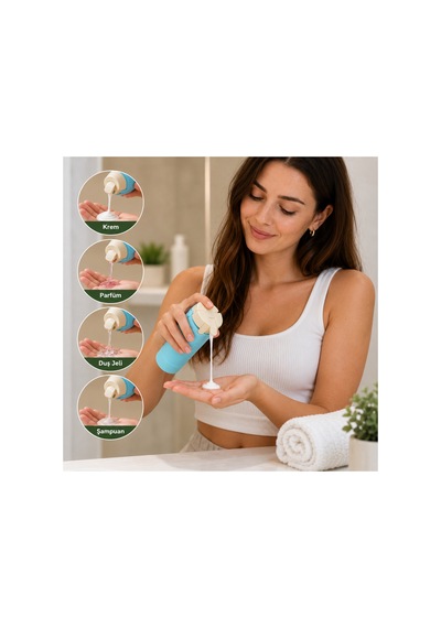 Seyahat Kiti - Makyaj Serum Diş Macunu Şampuan El Kremi Seyahat Kutusu - 4 Hazneli Seyahat Sıvı Dağıtıcı Şişe Seti - Yeşil Diğer