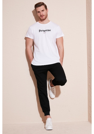 Buratti Pamuklu Slim Fit Bisiklet Yaka Erkek T Shirt 541Perspective Beyaz