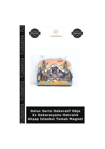 Delux Serisi Dekoratif Obje Ev Dekorasyonu Hatıralık Ahşap İstanbul Temalı Magnet Çok Renkli