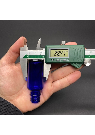 20ml Mavi Cam Damlalıklı Şişe , Siyah Plastik Kapak , 20 Cc Mavi