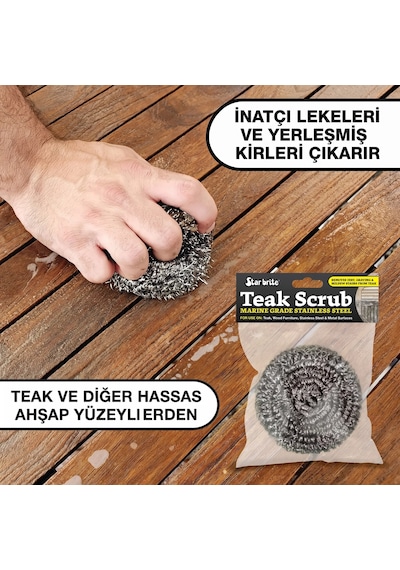 Starbrite - Tik Ovma Teli ''magic Scrub'' Paslanmaz Çelik : Tik Ahşaplardaki İnatçı Kir Ve Küflere Karşı Profesyonel Çözüm