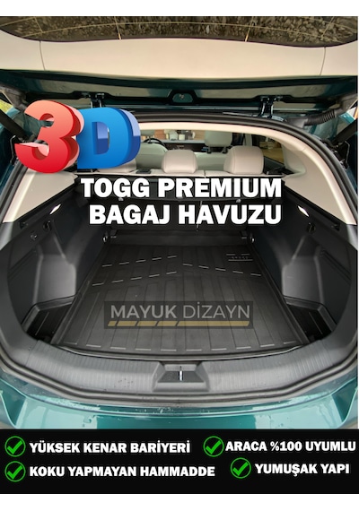 Togg T10 2023-2024-2025 Model Araca Özel 3d Kulaklı Bagaj Havuzu