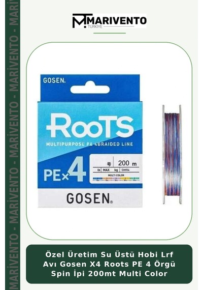 Özel Üretim Hobi Lrf Avı Gosen X4 Roots Pe 4 Örgü Spin İpi 200mt Multi Color 0.6 PE