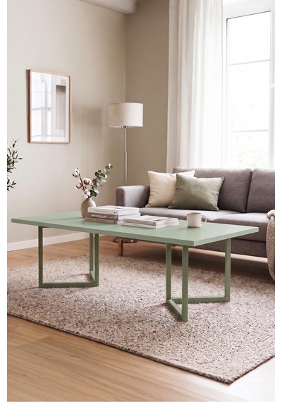 Blom Orta Sehpa Kayın Ahşap Ayaklı 120x60cm Ihlamur Yeşili Bl3-y