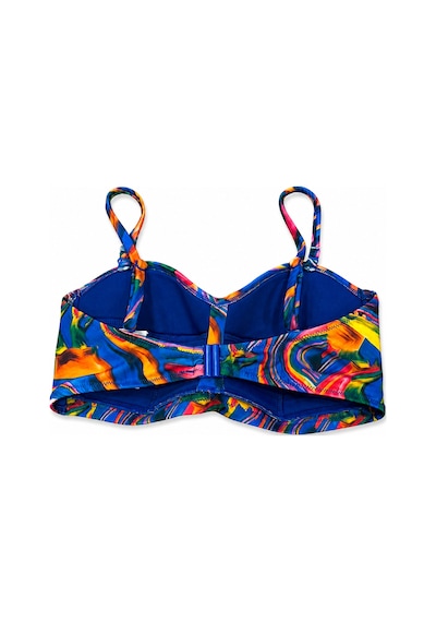 Büyük Beden Straplez Ayarlanabilir İnce Askılı Desenli Kadın Bikini Üst