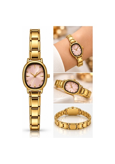 Noumation Ayarlanabilir Yaylı Esnek Kordonlu Çelik Kadın Saat Pembe2 - 931448597 İki Renk