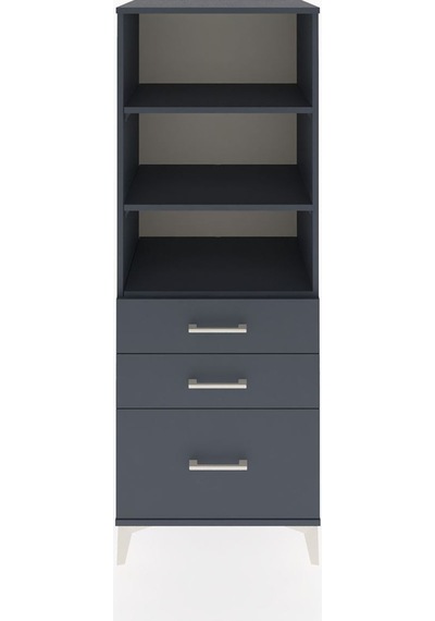 Hyperion Dolap 3 Raflı 3 Çekmeceli 60x44x163 Antrasit-antrasit Antrasit