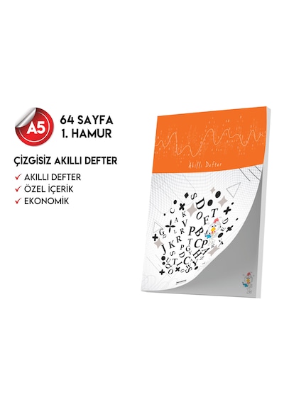Çizgisiz Not Defteri 64 Sayfa Akıllı Defter Tekli A5 Tam Beyaz Tekli Koyu Mavi, Kırmızı, Turuncu, Kahverengi, Mavi, Yeşil