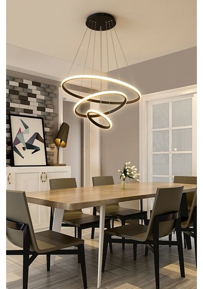 Bozkurt / Sarkıt Avize / 50x40x30 CM / 3 Renk Işık / Antrasit Gövde Antrasit