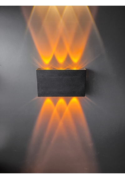 12 Watt Çift Yönlü, Amber Işık, Elektrikle Çalışır İç Ve Dış Mekan Aplik, 12 Watt Amber Işık Armatür Amber