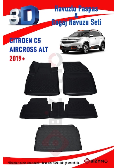 Citroen C5 Aircross 2019 Ve Sonrası Paspas Ve Alt Bagaj Havuzu Se Siyah