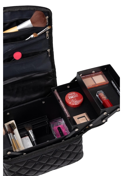 Zuu Bags Profesyonel Makyaj Lifting Tırnak Büyük Kapasiteli Katlı Makyaj Çantası