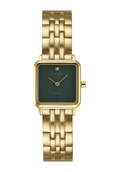 Obaku Denmark V301lxgesg Quartz Çelik Altın Rengi Yeşil Kadran 23 Mm Kadın Kol Saati Altın
