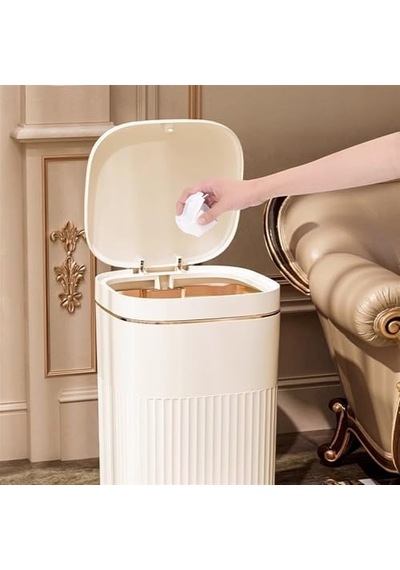 Tr 8/10/15 Litre Çöp Kovası, Darbe Emici Kapaklı, Retro Plastik, Basamak Açma, Oturma Odası, Yatak Odası, Banyo İ Genel