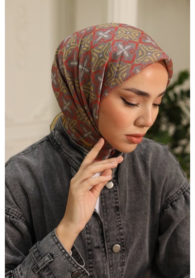 Silk Home Pusula Desen Soft Pamuk Eşarp Vizon