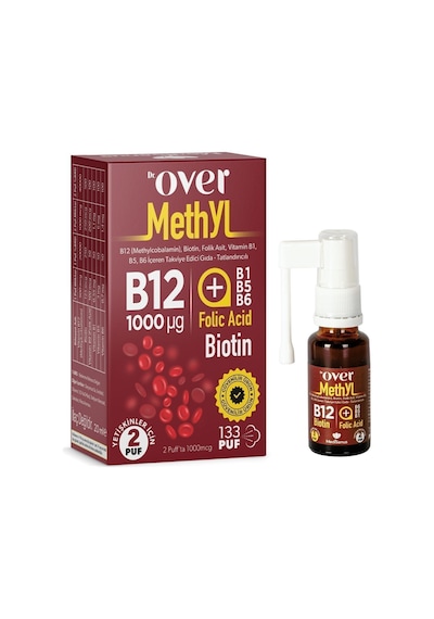 Dr. Over B12 Plus Biotin Folik Asit Vitamin B1 B5 B6 İçeren Takviye Edici Gıda 2 x 20 ML