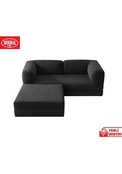 Herev 180x180 Cm 50 Dns Modüler Köşe Koltuk Fitilli Kadife Kumaş, Yatak Olabilen, Modern Tasarım Şark Köşe Füme Herev 180x180 Cm 50 Dns Modüler Köşe Koltuk Fitilli Kadife Kumaş, Yatak Olabilen, Modern Tasarım Şark Köşe Füme