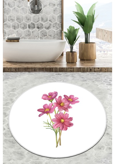 Sitivo Beyaz Çap Banyo Halısı Djt 200x200 cm