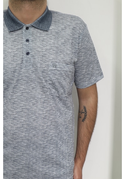 Santa Dmctekstil Erkek Kendinden Desenli Klasik Rahat Kalıp Tek Cepli Polo Yakalı T-shirt Lacivert Santa Dmctekstil Erkek Kendinden Desenli Klasik Rahat Kalıp Tek Cepli Polo Yakalı T-shirt Lacivert