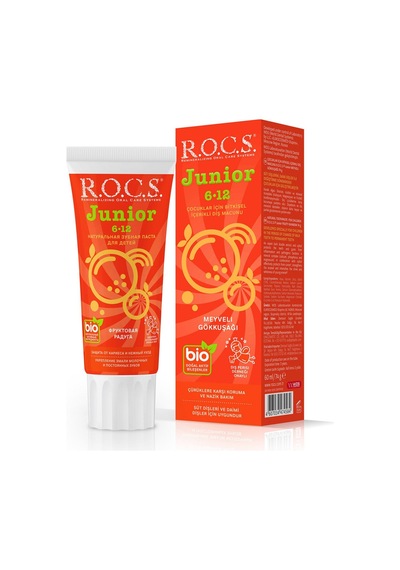 Rocs Junior 6-12 Yaş Meyve Tadında Diş Macunu 60 Ml - 6 Adet Tarı