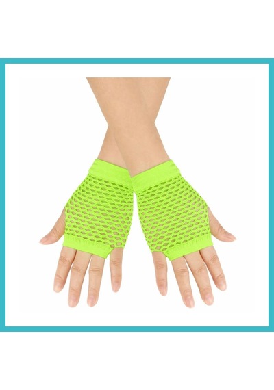 Bezos 80 90 Lar Retro Neon Yeşil File Parmaksız Kısa Eldiven 11 Cm Dfnbez Diğer
