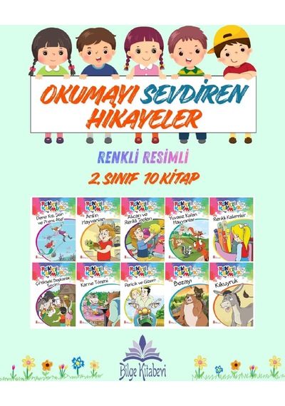 2.sınıf Okumayı Sevdiren Renkli Resimli Hikayeler 8 - 10 Kitap