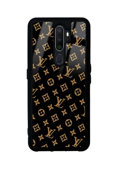 Oppo A5 2020 Black Lv Tasarımlı Glossy Telefon Kılıfı Siyah