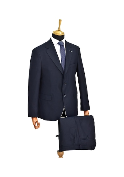 Suitmen Erkek Lacivert Armürlü 4 Drop Çift Yırtmaçlı Takım Elbise Bgl-st04567 Lacivert